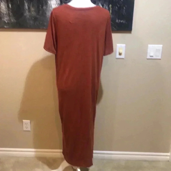 Jessica Simpson Midi Women Crew Neck Short Sleeve T Shirt Slit Dress-XL - Picture 2 of 9